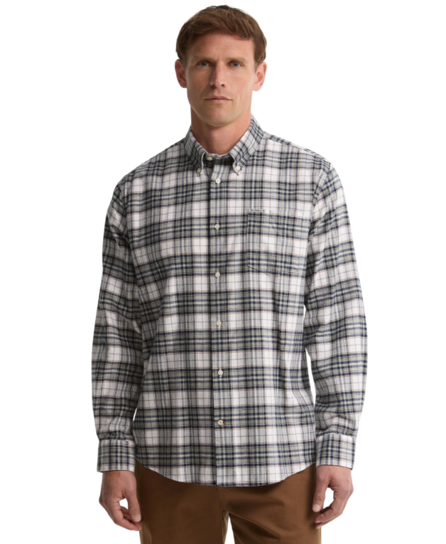 Barbour Telfield Regular Fit Checked Shirt Navy