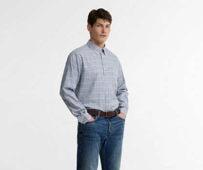 Barbour Henderson Thermo Weave Shirt Deep Blue