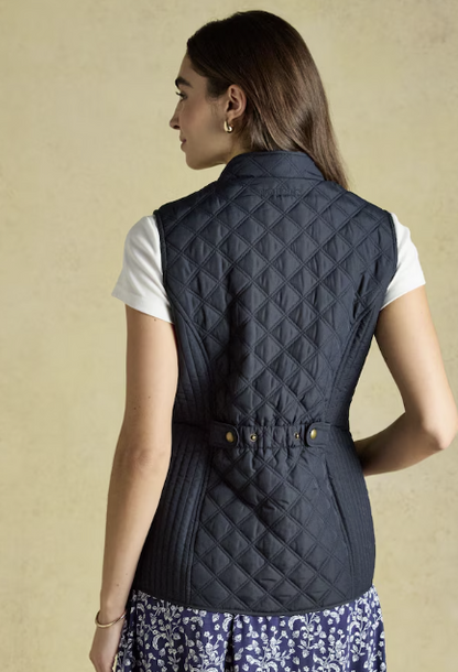 Joules Minx Showerproof Diamond Quilted Gilet Navy