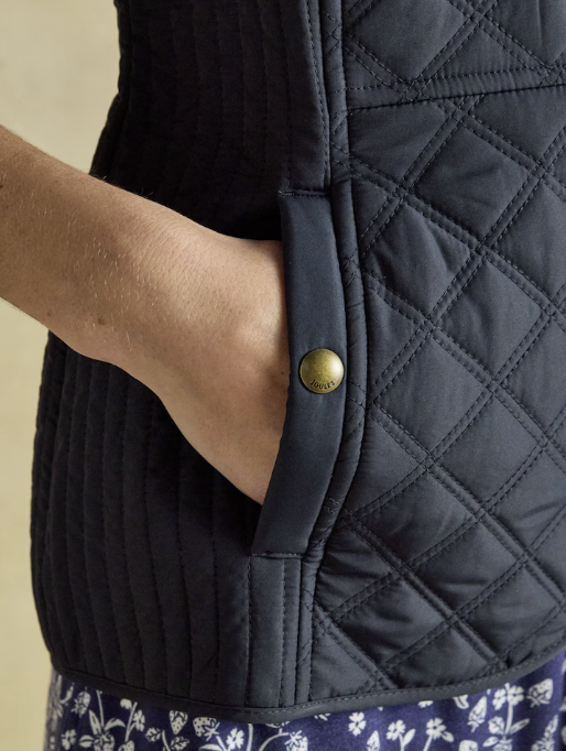 Joules Minx Showerproof Diamond Quilted Gilet Navy