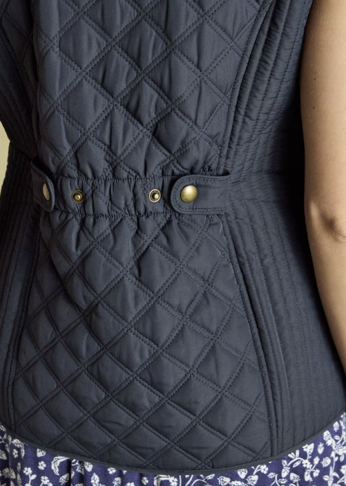 Joules Minx Showerproof Diamond Quilted Gilet Navy