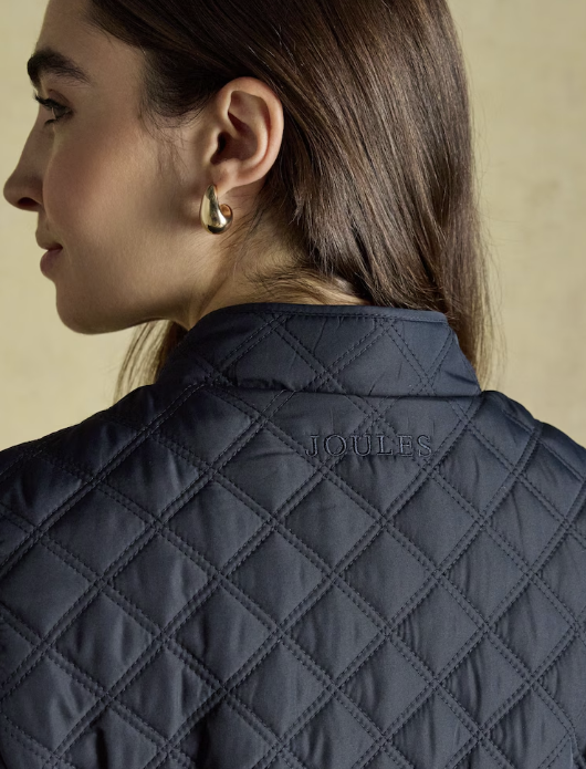 Joules Minx Showerproof Diamond Quilted Gilet Navy