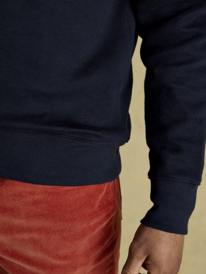 Joules Alistair French Ribbed Quarter Zip Sweatshirt Navy