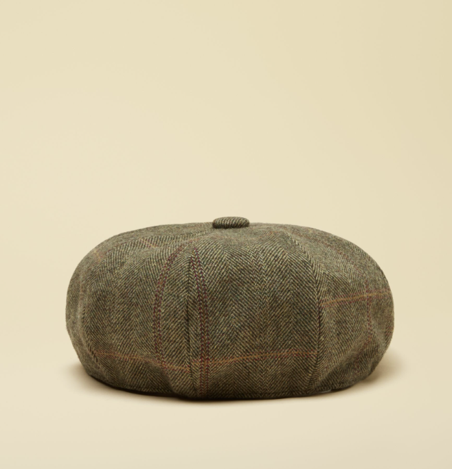 Joules Harrogate Khaki Tweed Baker Boy Cap