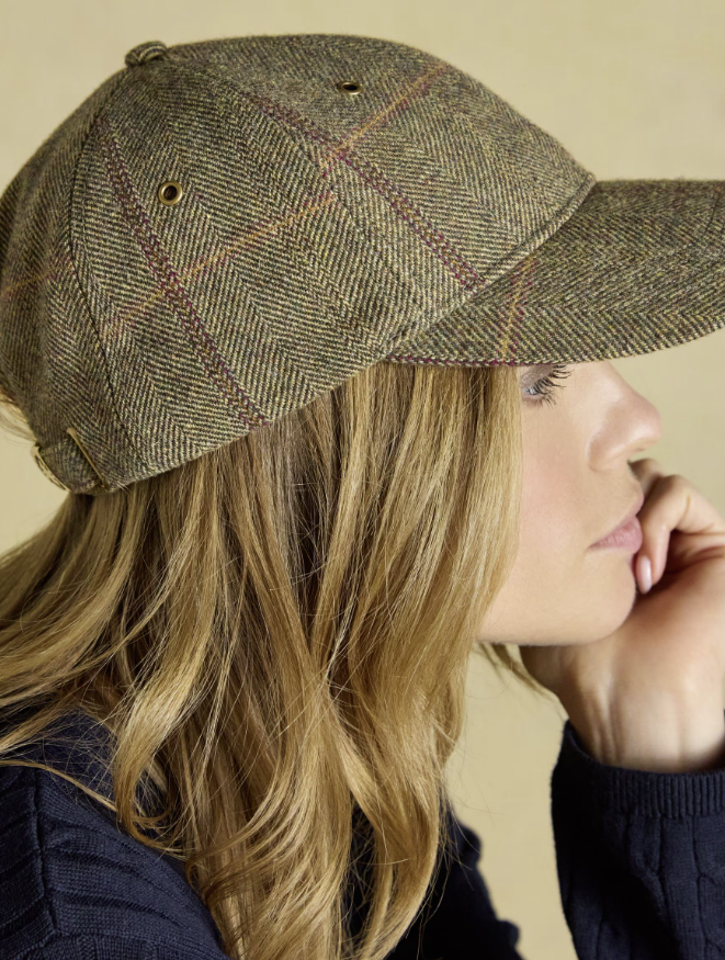 Joules Perry Khaki Tweed Baseball Cap