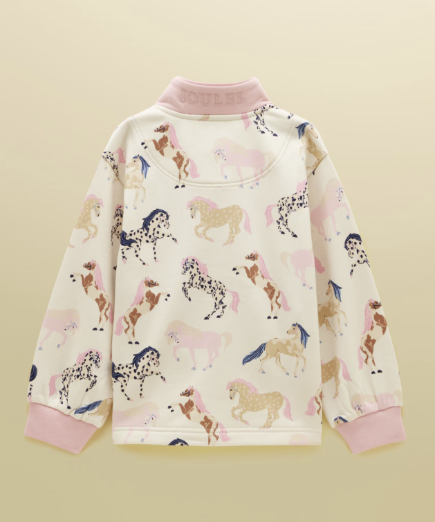 Joules Burnham Horse Print Sweatshirt Cream