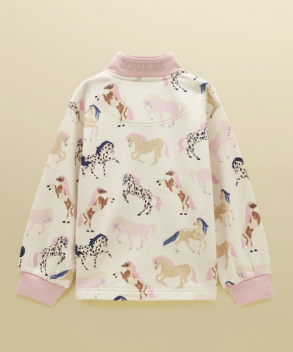 Joules Burnham Horse Print Sweatshirt Cream