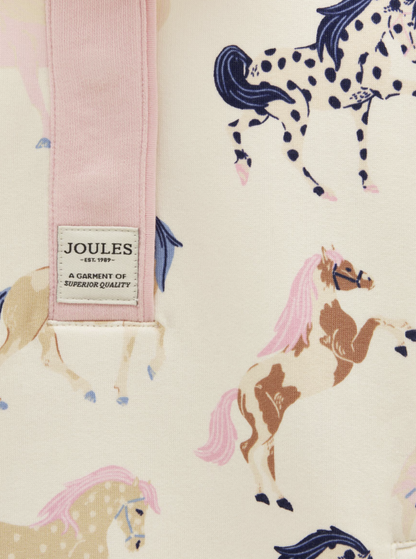Joules Burnham Horse Print Sweatshirt Cream