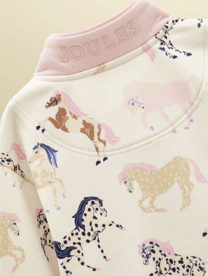 Joules Burnham Horse Print Sweatshirt Cream