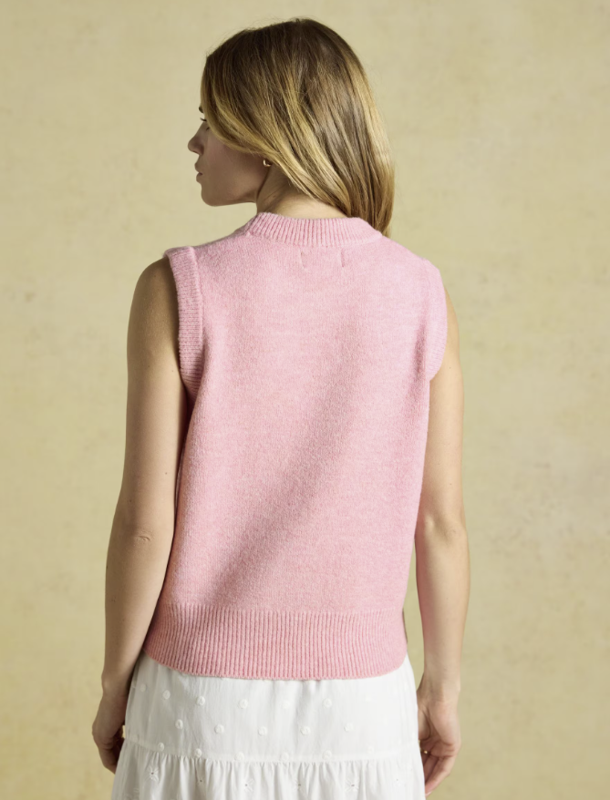 Joules Holly Knitted Vest Pale Pink