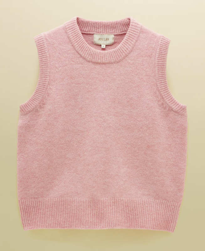 Joules Holly Knitted Vest Pale Pink