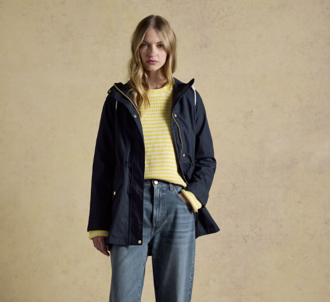 Joules Portwell Hooded Waterproof Raincoat Navy