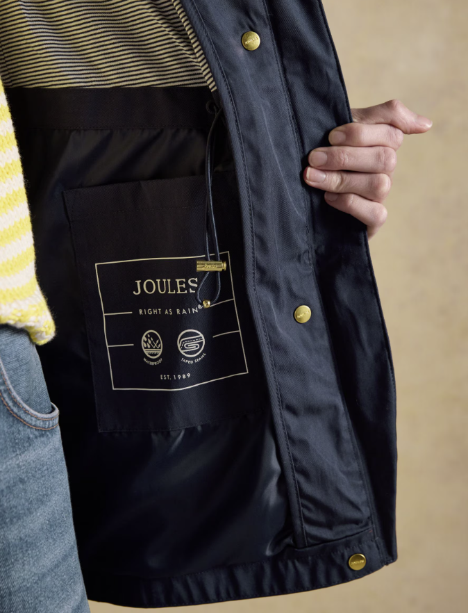 Joules Portwell Hooded Waterproof Raincoat Navy