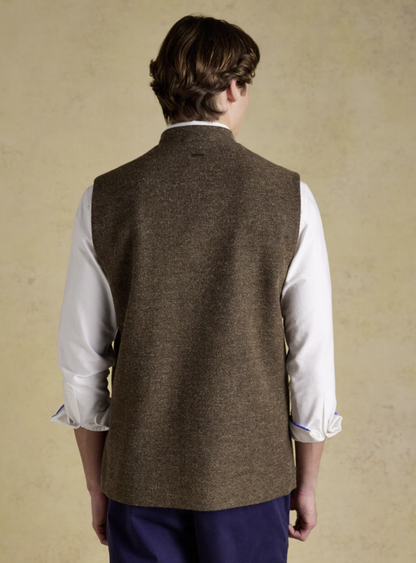 Joules Tweed Gilet Brown