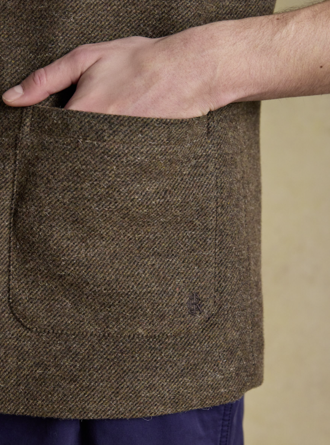 Joules Tweed Gilet Brown