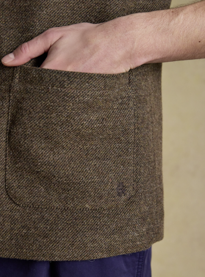 Joules Tweed Gilet Brown
