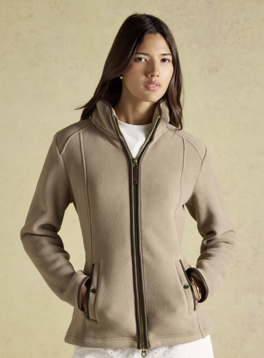 Joules Heritage Zip Up Polar Fleece Mink Brown