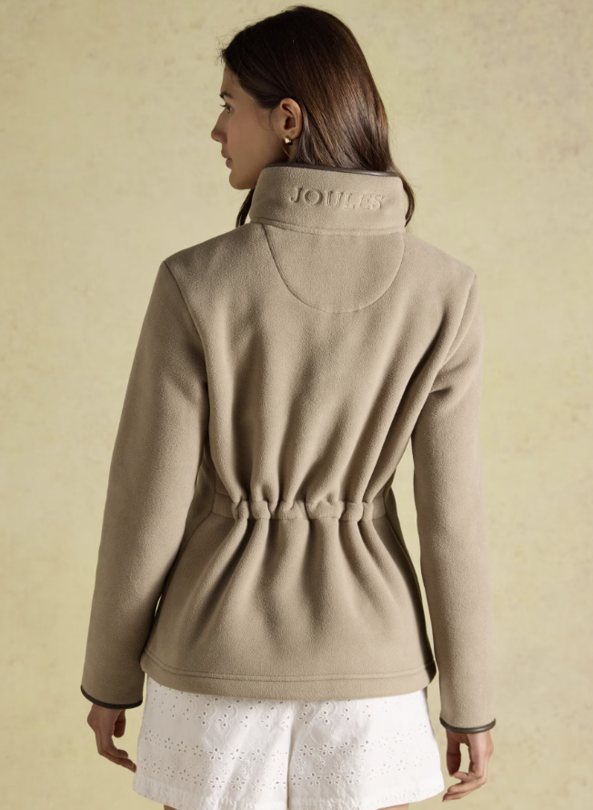 Joules Heritage Zip Up Polar Fleece Mink Brown