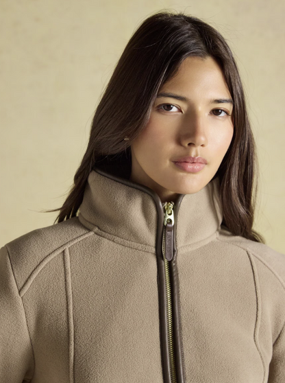 Joules Heritage Zip Up Polar Fleece Mink Brown