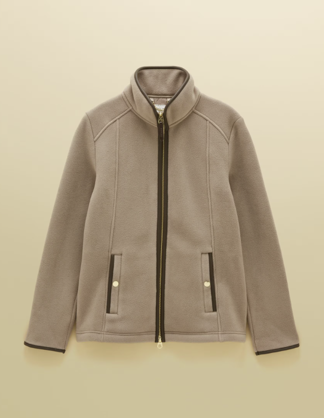 Joules Heritage Zip Up Polar Fleece Mink Brown