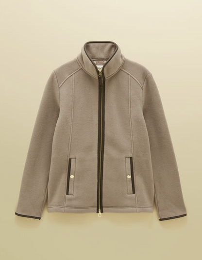 Joules Heritage Zip Up Polar Fleece Mink Brown