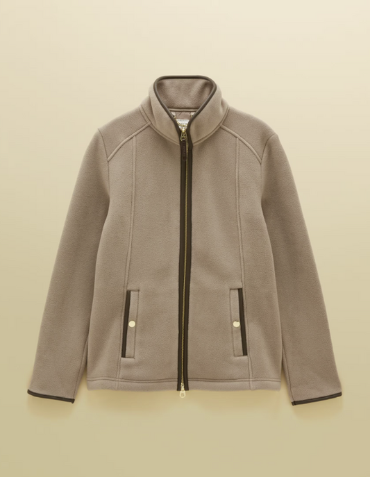 Joules Heritage Zip Up Polar Fleece Mink Brown
