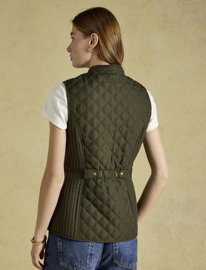 Joules Minx Showerproof Diamond Quilted Khaki Green