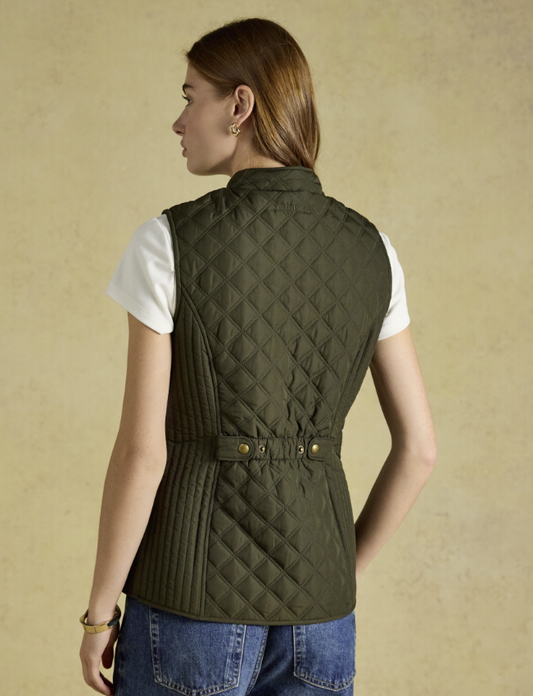Joules Minx Showerproof Diamond Quilted Khaki Green