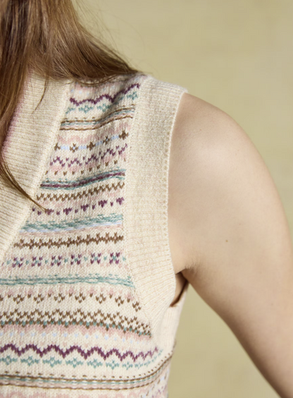 Joules V Neck Knitted Vest Oat