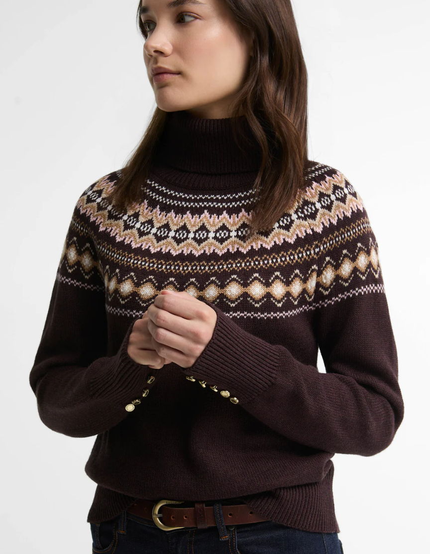 Barbour Darwen Knitted Jumper Seal Brown