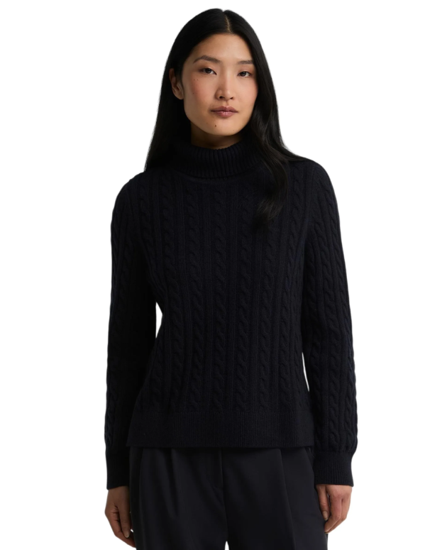Barbour Ambleside Cable Knitted Jumper Navy