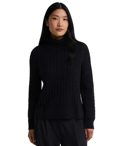 Barbour Ambleside Cable Knitted Jumper Navy