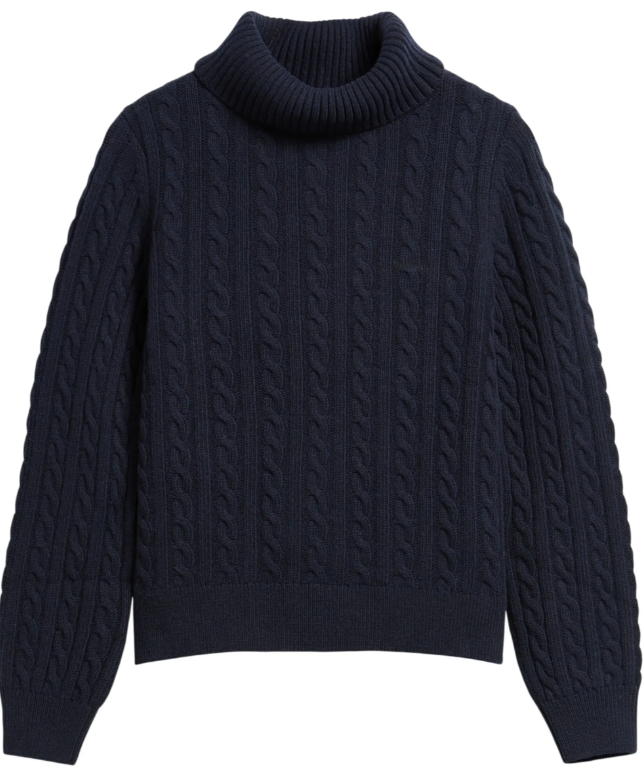 Barbour Ambleside Cable Knitted Jumper Navy