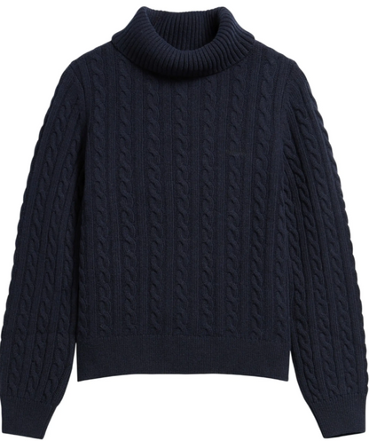 Barbour Ambleside Cable Knitted Jumper Navy