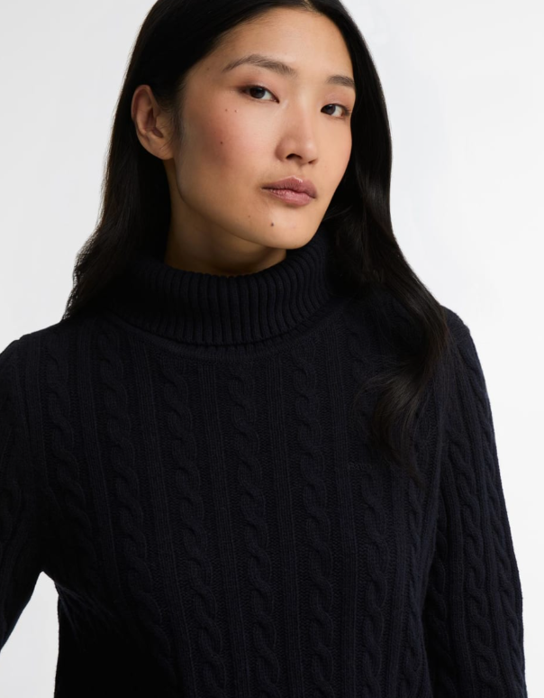 Barbour Ambleside Cable Knitted Jumper Navy