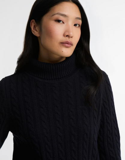 Barbour Ambleside Cable Knitted Jumper Navy