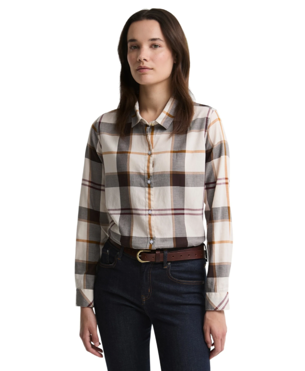Barbour Moorland Shirt Ecru Muted Tartan