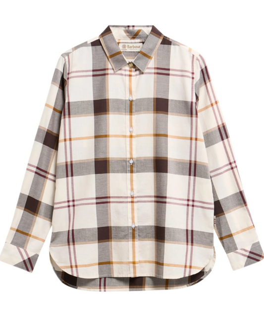 Barbour Moorland Shirt Ecru Muted Tartan