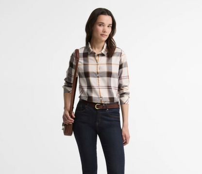Barbour Moorland Shirt Ecru Muted Tartan
