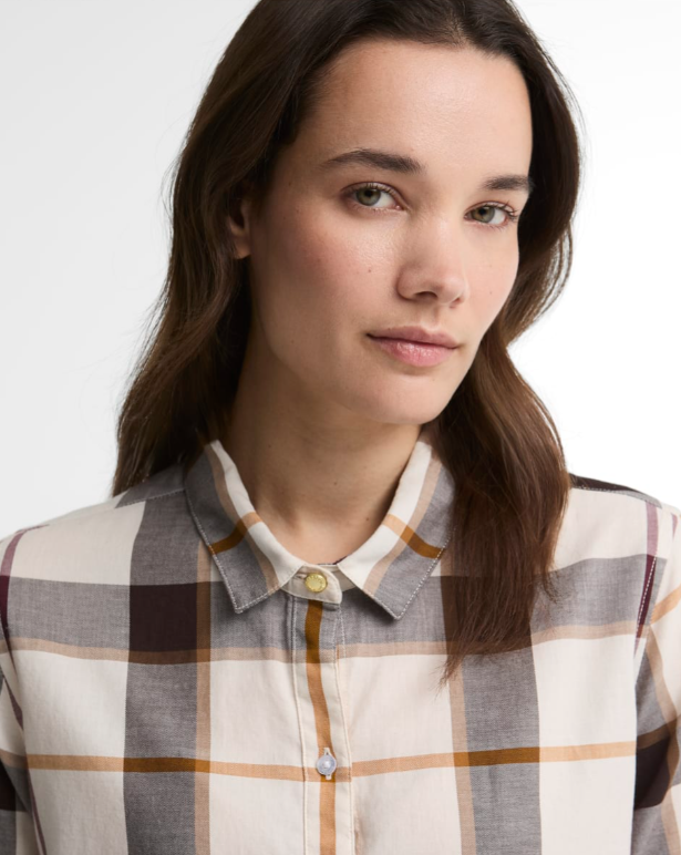 Barbour Moorland Shirt Ecru Muted Tartan