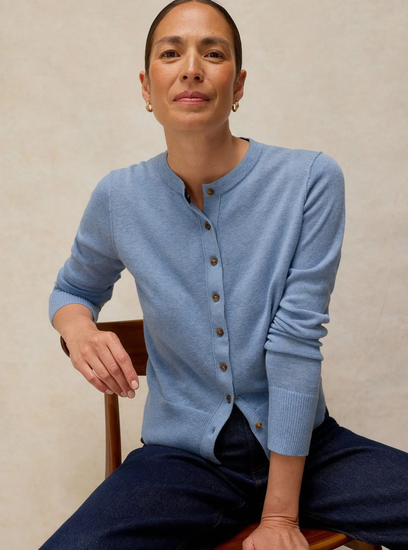 White Stuff Lois Cardigan Mid Blue