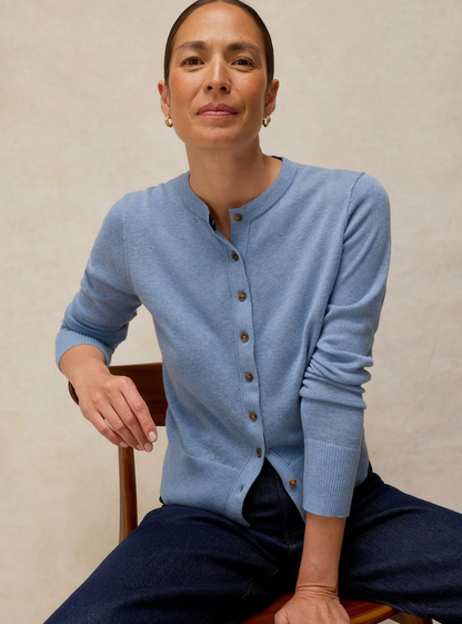 White Stuff Lois Cardigan Mid Blue