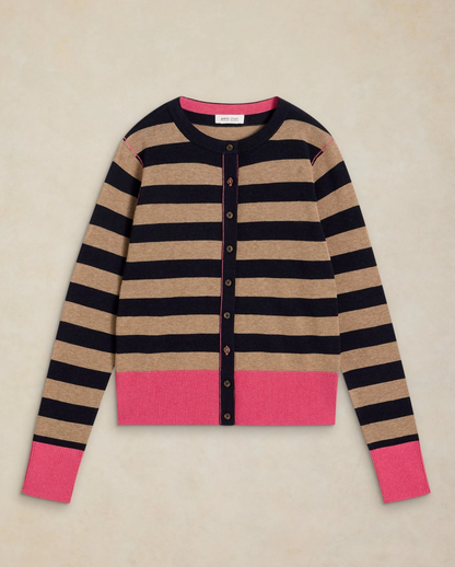 White Stuff Lois Stripe Cardigan Navy Multi