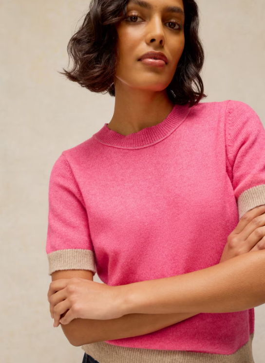 White Stuff Sansa Knitted Tee Pink Multi