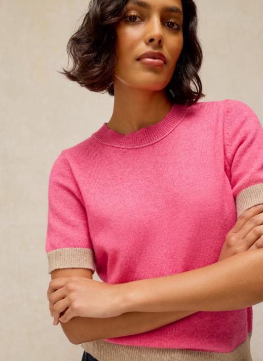 White Stuff Sansa Knitted Tee Pink Multi