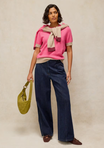 White Stuff Sansa Knitted Tee Pink Multi
