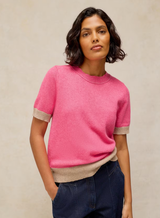White Stuff Sansa Knitted Tee Pink Multi