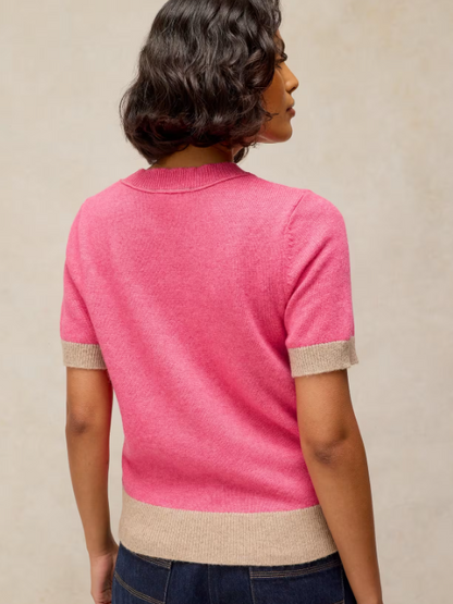 White Stuff Sansa Knitted Tee Pink Multi