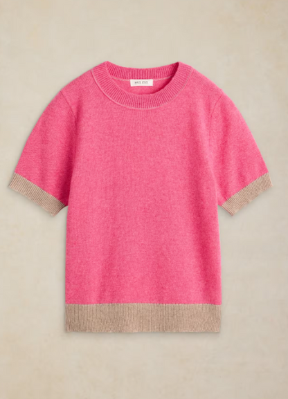 White Stuff Sansa Knitted Tee Pink Multi