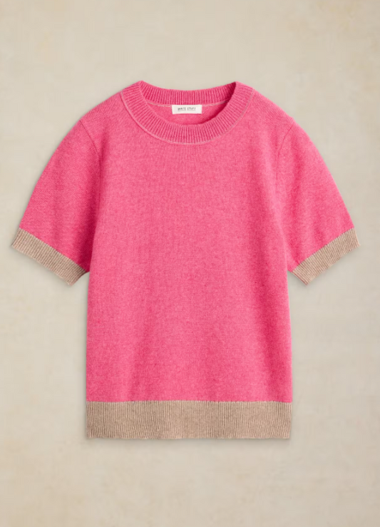White Stuff Sansa Knitted Tee Pink Multi